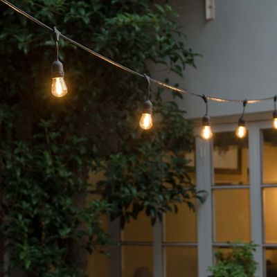 Lâmpada de cordas de PVC exterior E26 E27 S14 Edison Bulb Incluído LED à prova d'água G40