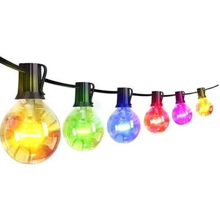 Lâmpada de cordas de 30FT ao ar livre, resistente à água, com função dimmable