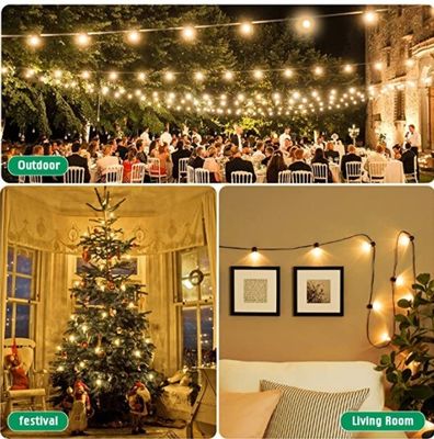 25 G40 lâmpadas Vintage Patio Jardim Luz Corda 25Ft Globo Corda Luzes